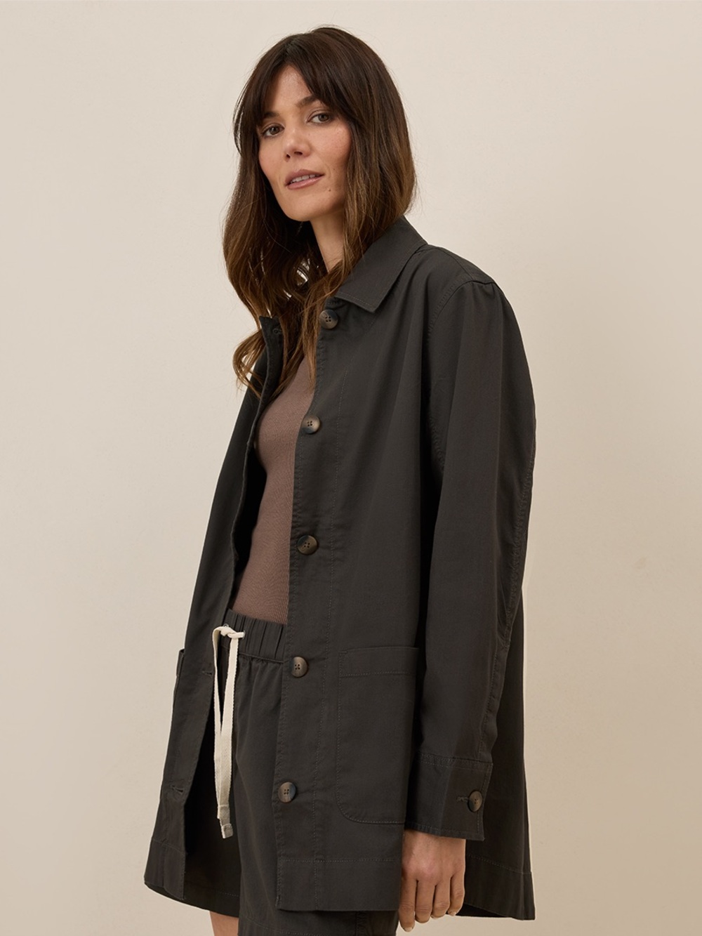 PACT Women’s Daily Twill Oversized Chore Jacket Oak Brown - XXS